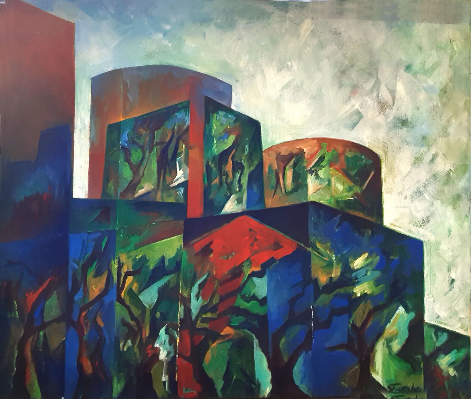 Positano, painting by Vera Eisenberg