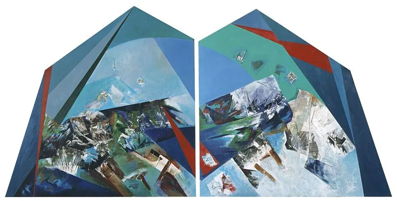 Paisaje en el tiempo, paisaje en el espacio I, pintura de Vera Eisenberg
